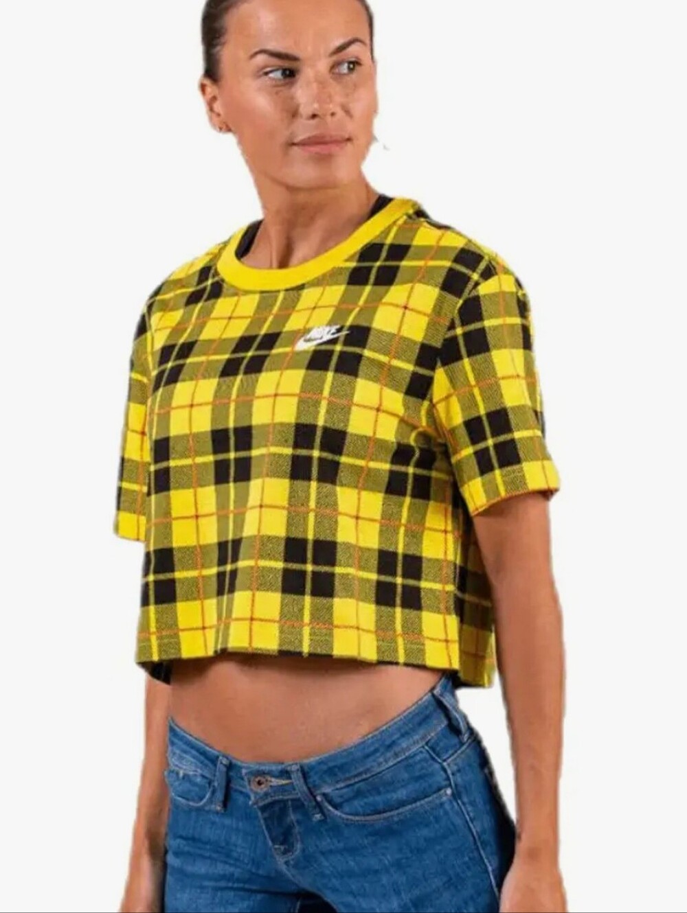 Nike NSW Futura Plaid Cropped Tee